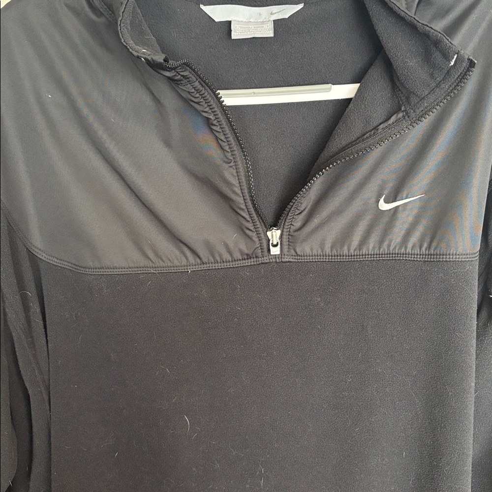 Nike Men’s Black Quarter Zip Fleece Pullover Jacket Size XL - Picture 4 of 8